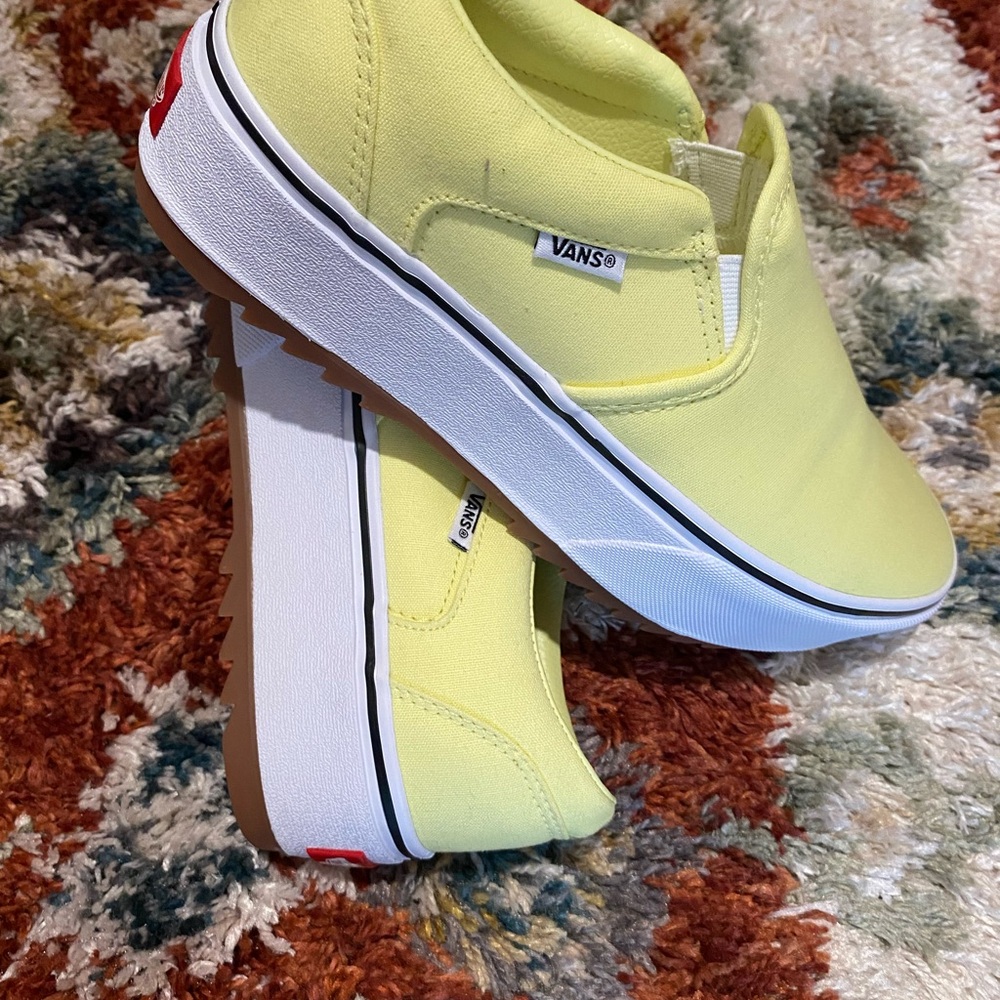 Vans Slip-On Platform Sneakers in Lemon Yellow - Picture 6 of 6